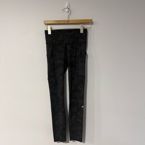 Lululemon Fast & Free Tight 25" *Non-Reflective Nulux Incognito Camo Grey Sz 4